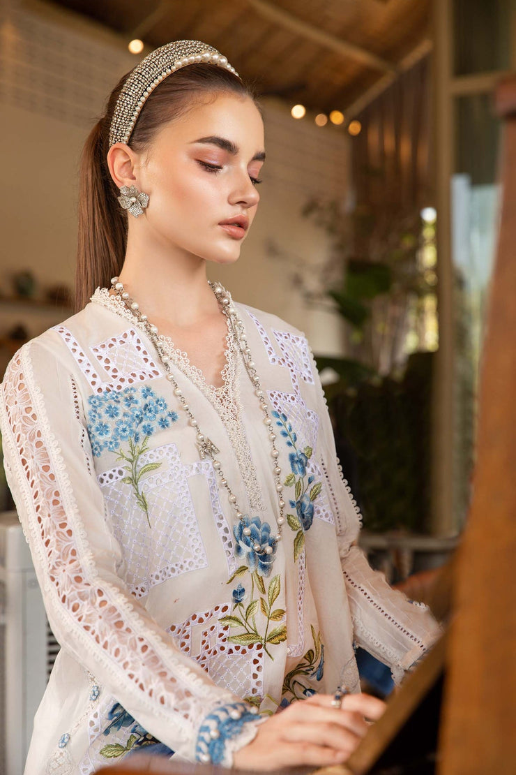Maria B 3 Piece Unstitched Printed Lawn Suit | MPT-2501-A