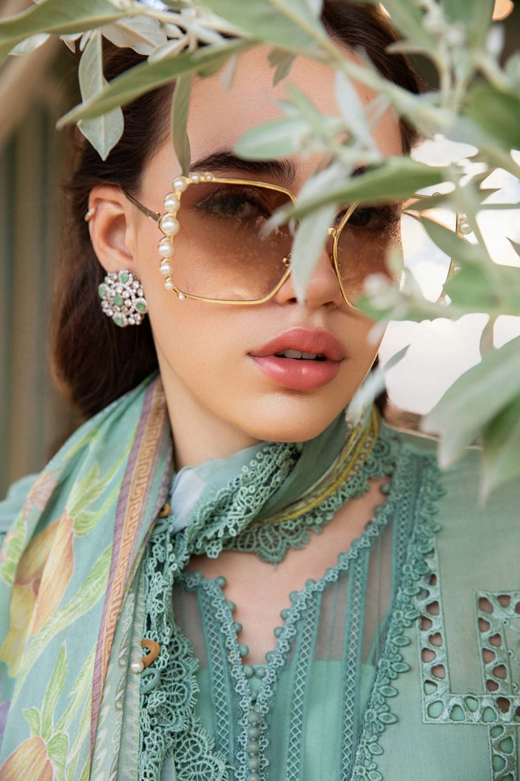 Maria B 3 Piece Unstitched Printed Lawn Suit | MPT-2501-B
