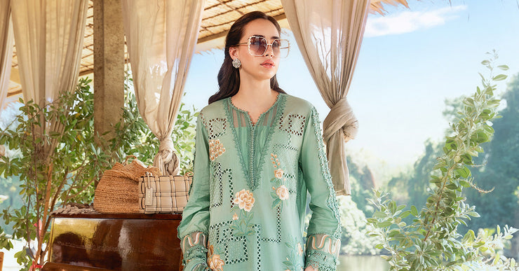 Maria B 3 Piece Unstitched Printed Lawn Suit | MPT-2501-B