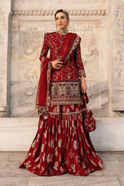 Maria B. Unstitched Embroidered Cotton Satin Suit | CST-807