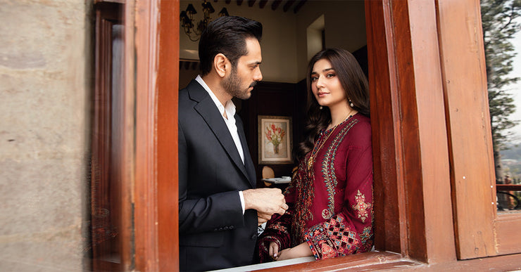 Maria B 3 Piece Unstitched Embroidered Twill Linen Suit | DL-1210
