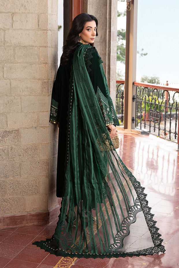 Maria B 3 Piece Unstitched Embroidered Velvet Suit | DL-1212