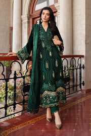 Maria B 3 Piece Unstitched Embroidered Velvet Suit | DL-1212
