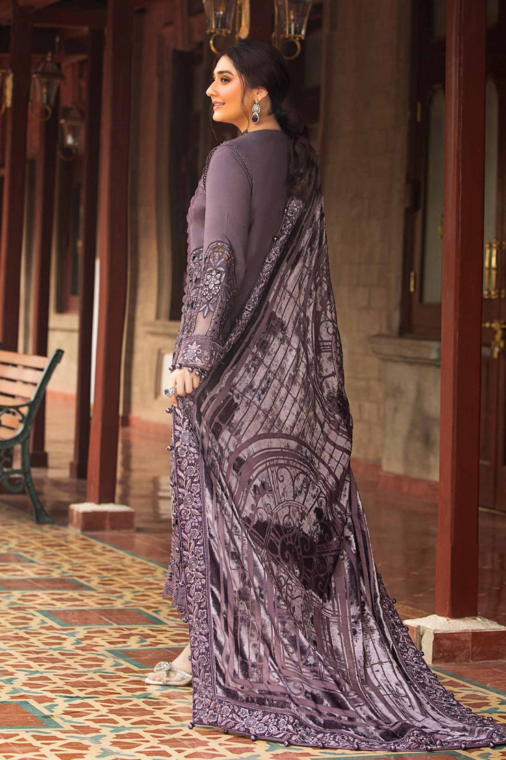 Maria B 3 Piece Unstitched Embroidered Linen Suit | DL-1202