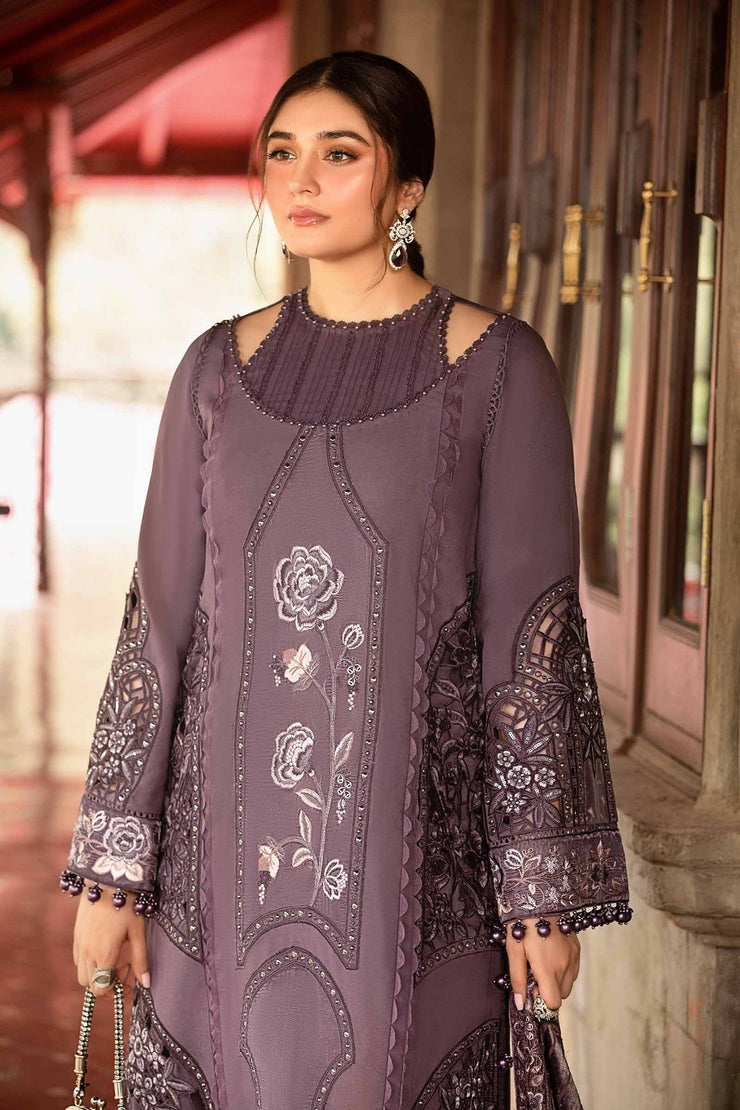 Maria B 3 Piece Unstitched Embroidered Linen Suit | DL-1202