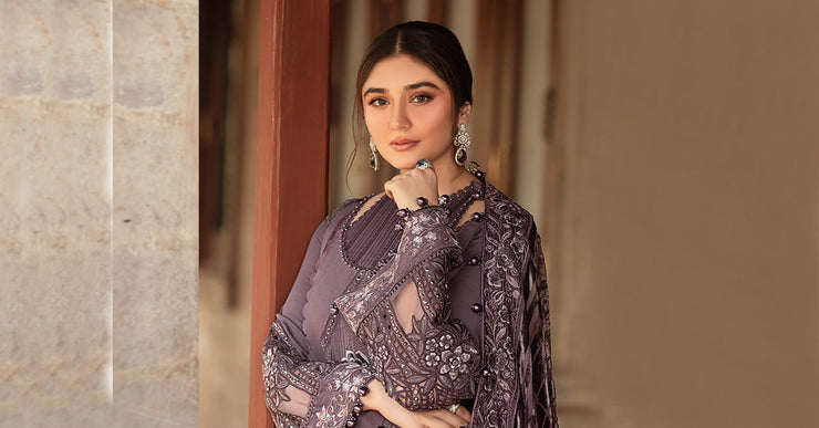 Maria B 3 Piece Unstitched Embroidered Linen Suit | DL-1202
