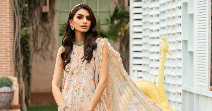 Maria B 3 Piece Unstitched Printed Suit | MPT-2203-B