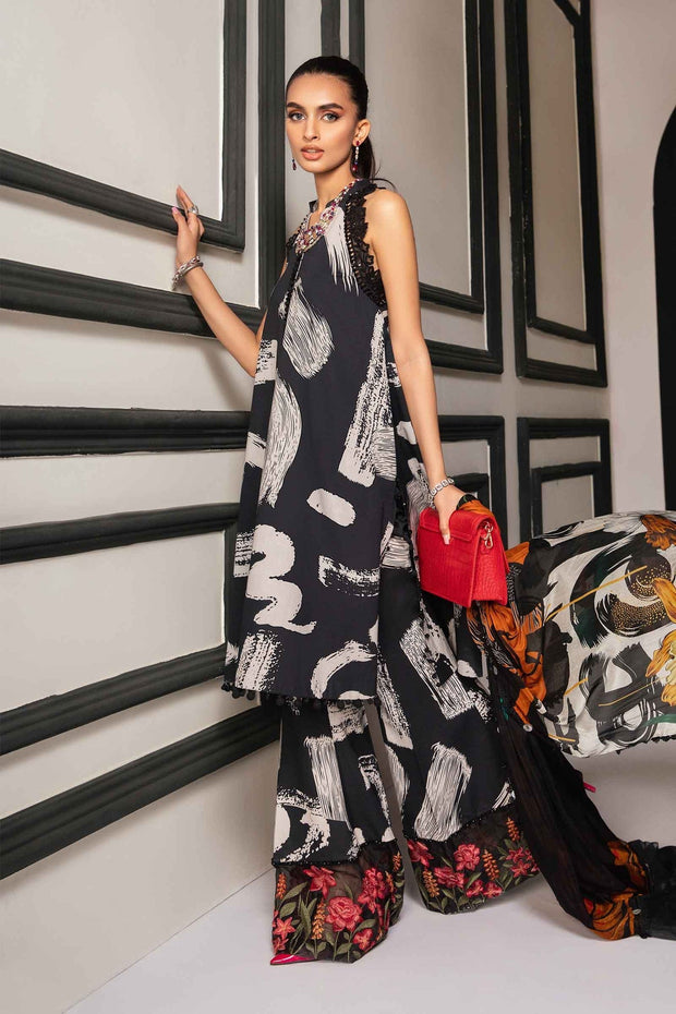 Maria B 3 Piece Unstitched Printed Suit | MPT-2205-A