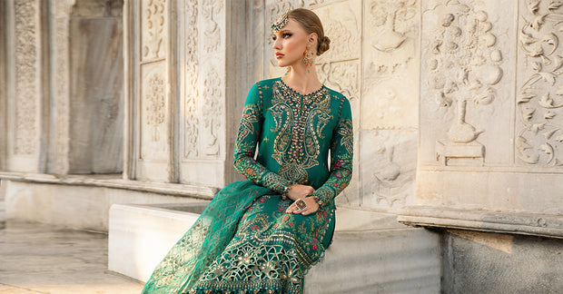 Maria B . Unstitched Embroidered Cotton Satin Suit | CST-805