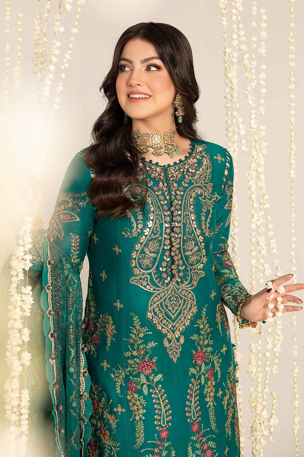 Maria B . Unstitched Embroidered Cotton Satin Suit | CST-805