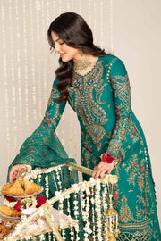 Maria B . Unstitched Embroidered Cotton Satin Suit | CST-805