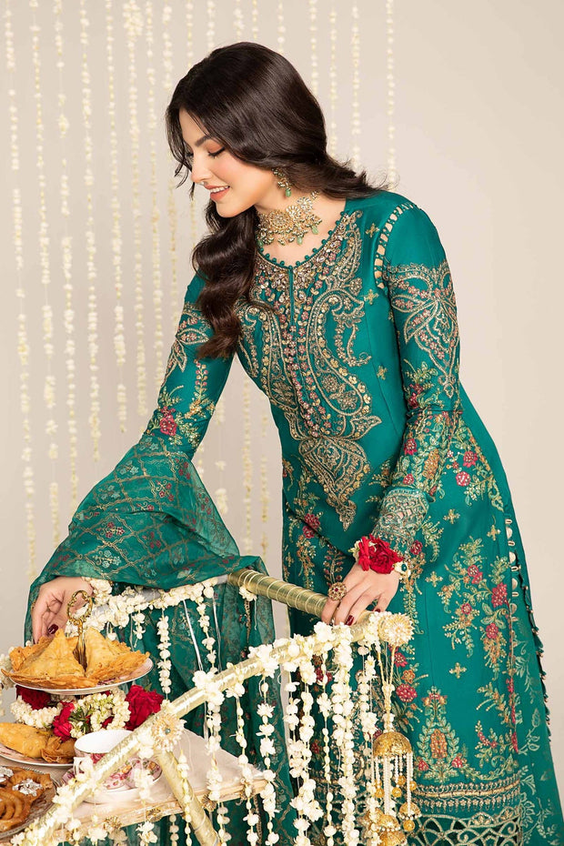 Maria B . Unstitched Embroidered Cotton Satin Suit | CST-805