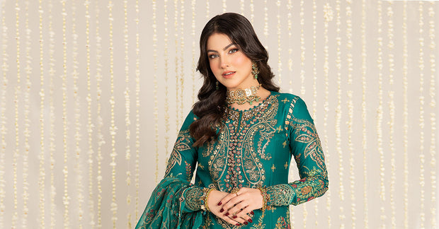 Maria B . Unstitched Embroidered Cotton Satin Suit | CST-805