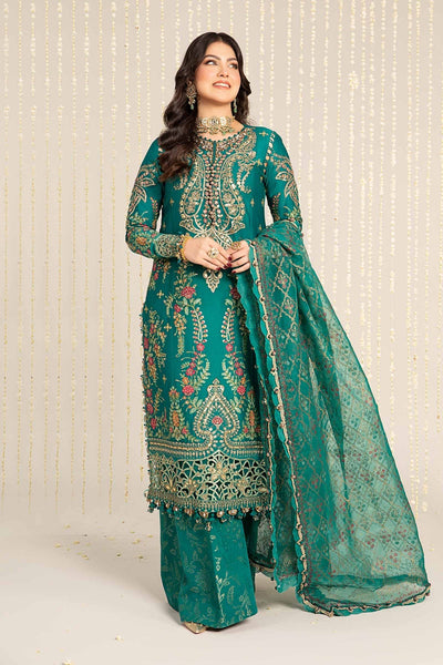Maria B . Unstitched Embroidered Cotton Satin Suit | CST-805