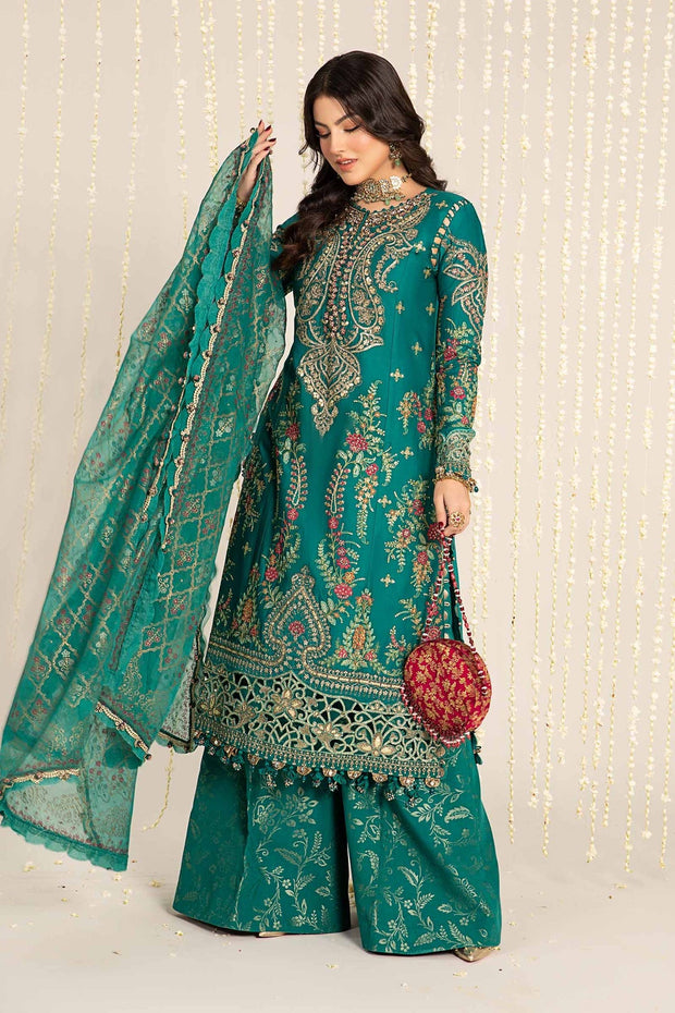 Maria B . Unstitched Embroidered Cotton Satin Suit | CST-805