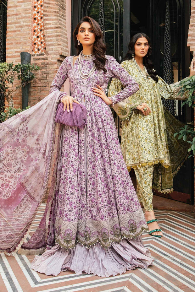 Maria B 3 Piece Unstitched Printed Suit | MPT-2207-B