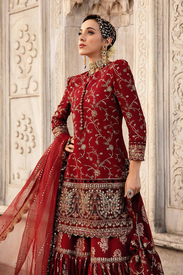 Maria B. Unstitched Embroidered Cotton Satin Suit | CST-807