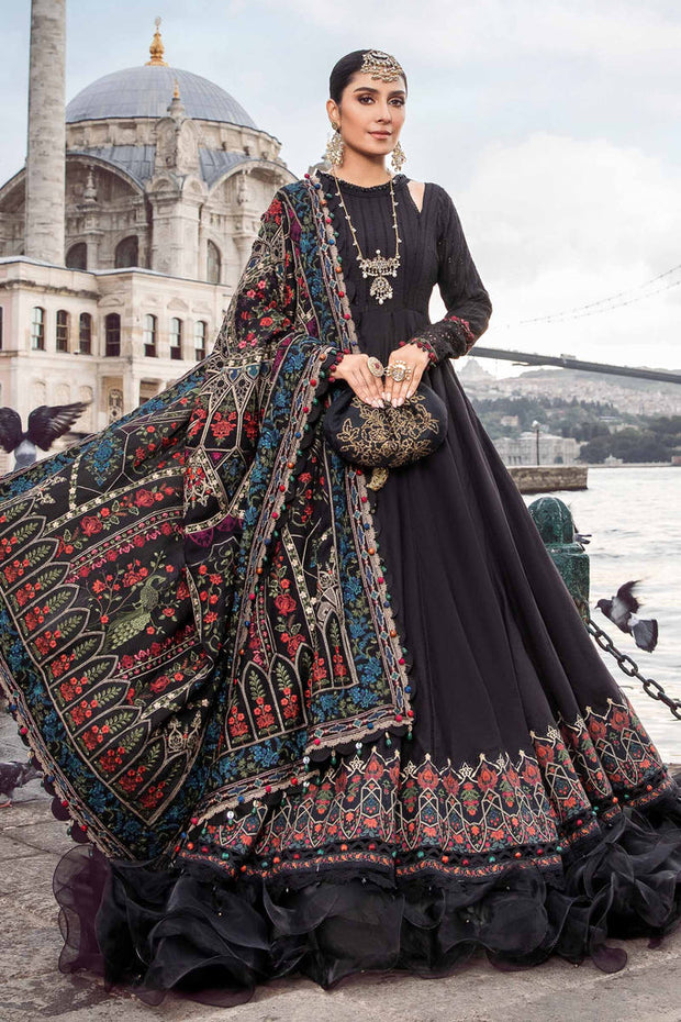 Maria B Unstitched Linen | Black DL-1101