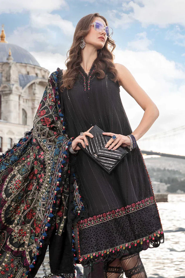 Maria B Unstitched Linen | Black DL-1101