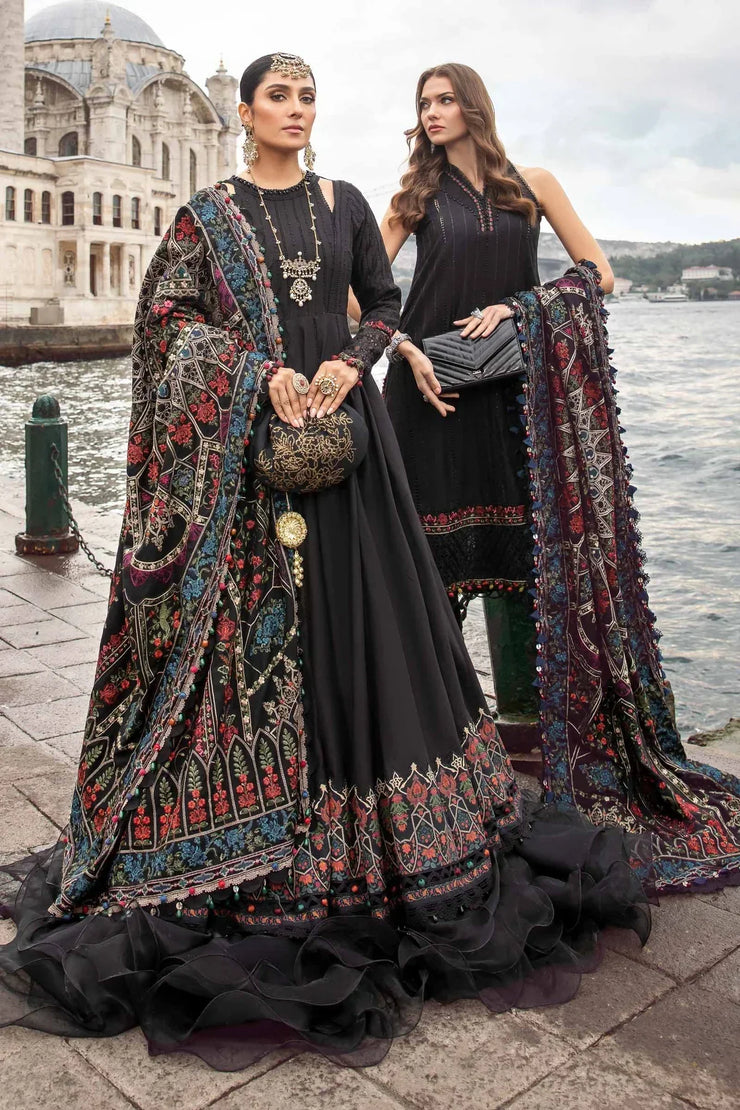 Maria B Unstitched Linen | Black DL-1101