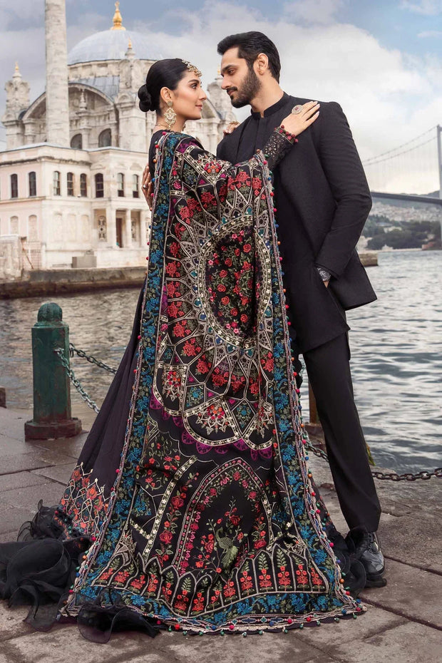 Maria B Unstitched Linen | Black DL-1101