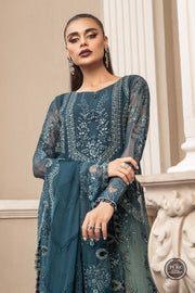 Maria B Unstitched Chiffon | MPC-23-102 Teal Blue