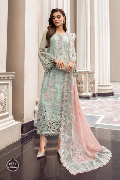 Maria B Unstitched Chiffon | MPC-23-104 Mint Green
