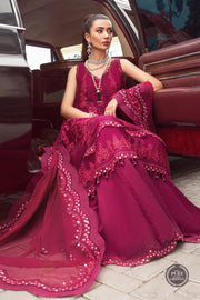 Maria B Unstitched Chiffon | MPC-23-107 Magenta Pink