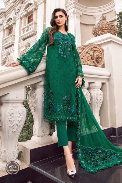 Maria B.Unstitched Chiffon | MPC-23-108 Emerald Green